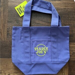 Trader Joe's Mini Purple Canvas Tote Bag